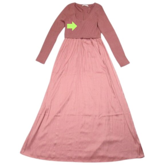 Anthropologie The Thea Twofer Sweater Maxi Dress Scoop-Neck Edition Pink L - Picture 16 of 16